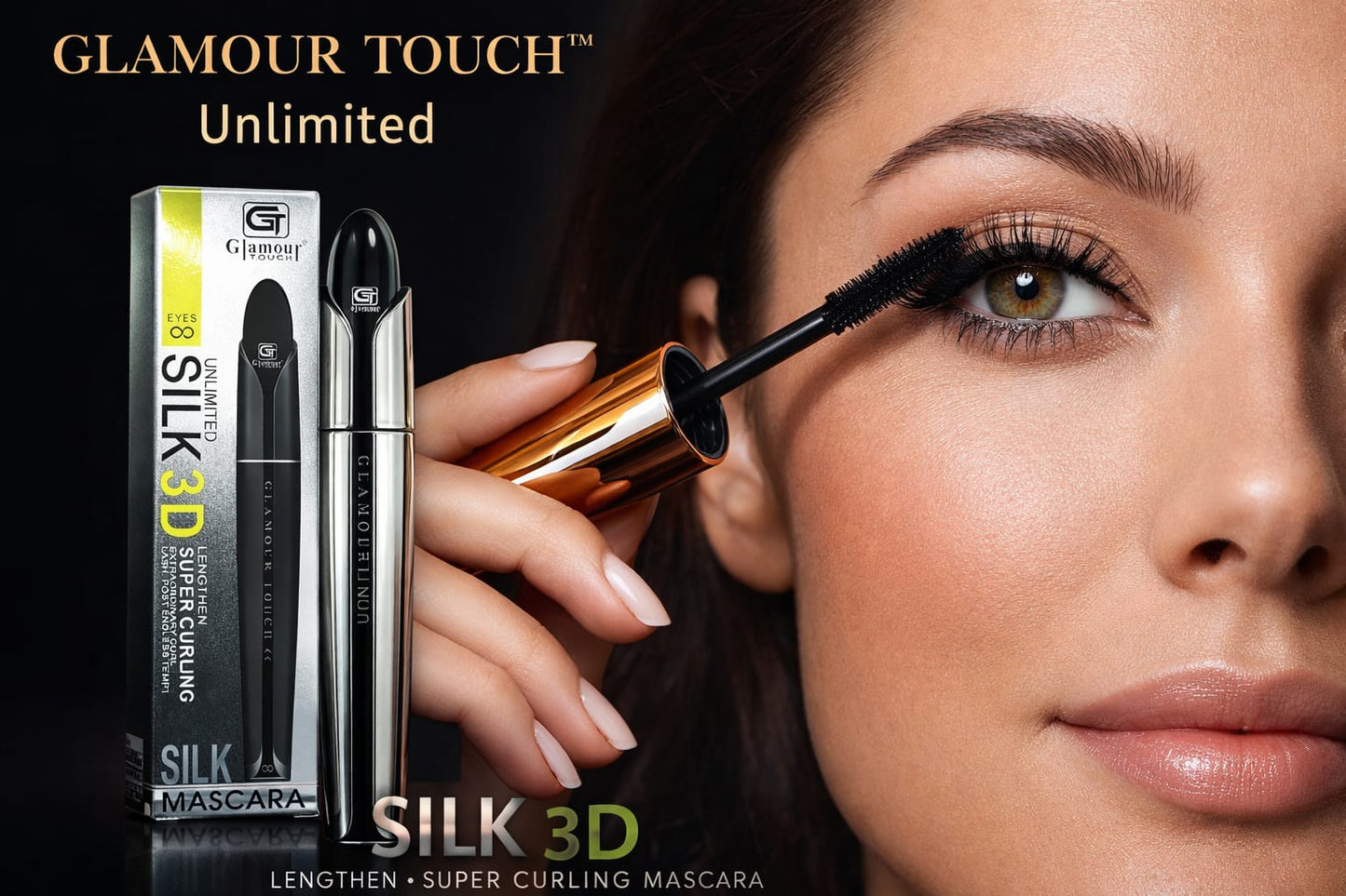 Glamour Touch Unlimited Silk 3D Mascara lifestyle shot
