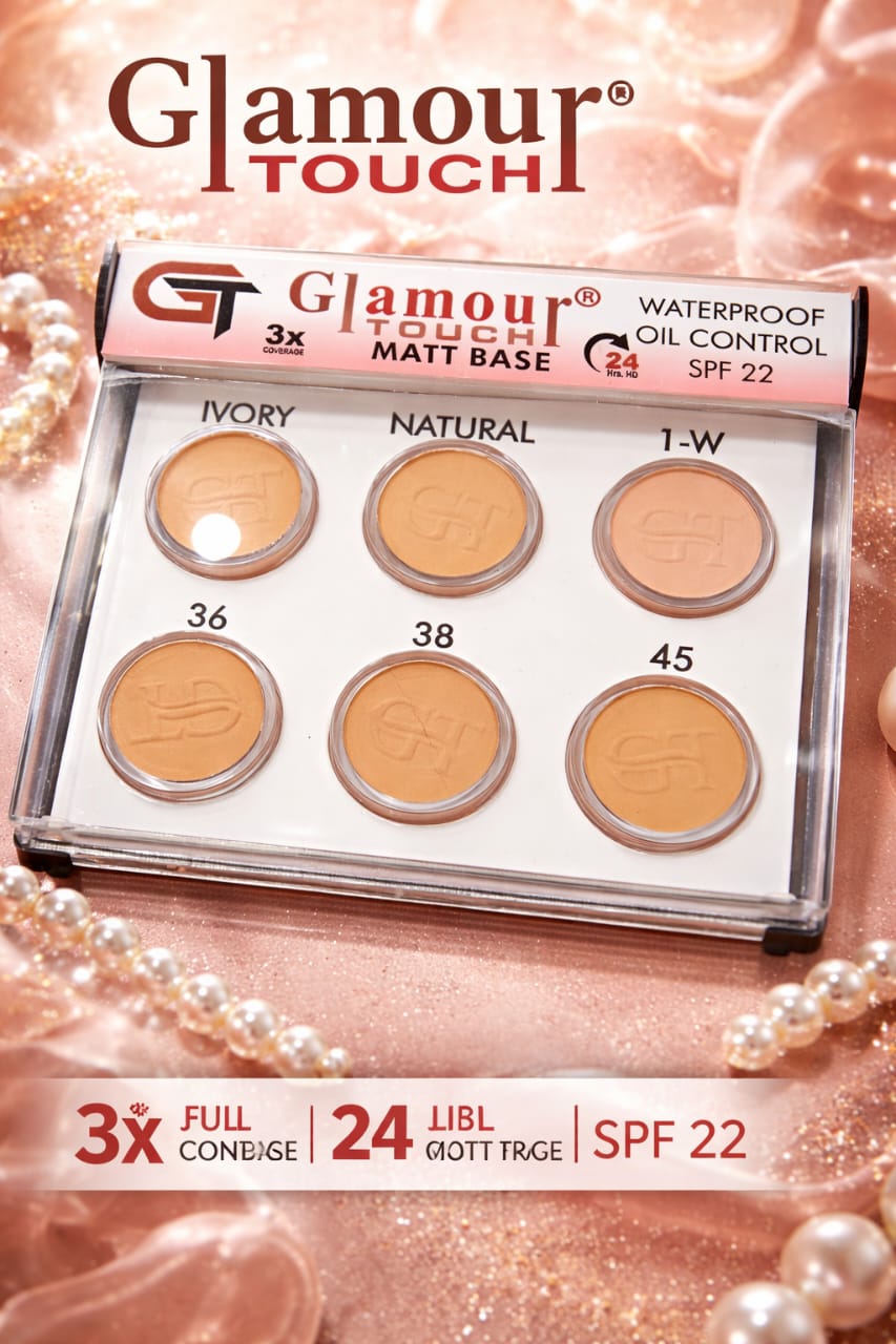 Glamour Touch Matt Base Compact Powder - 6 Shades