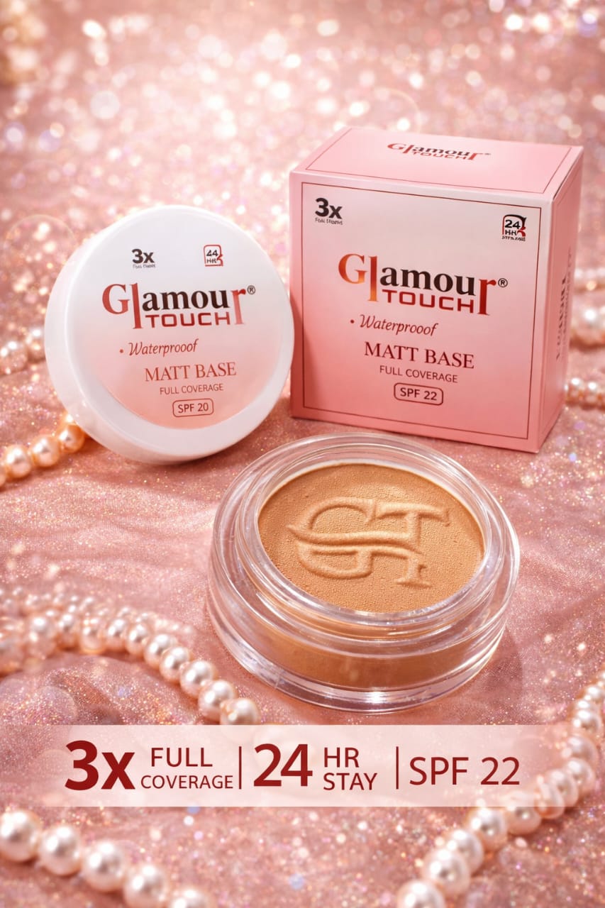 Glamour Touch Matt Base Compact Powder with box packaging