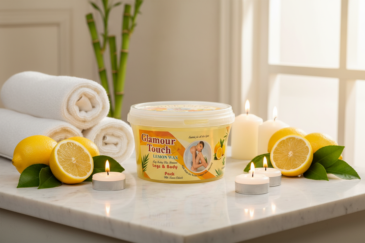 Glamour Touch Lemon Wax luxury spa scene