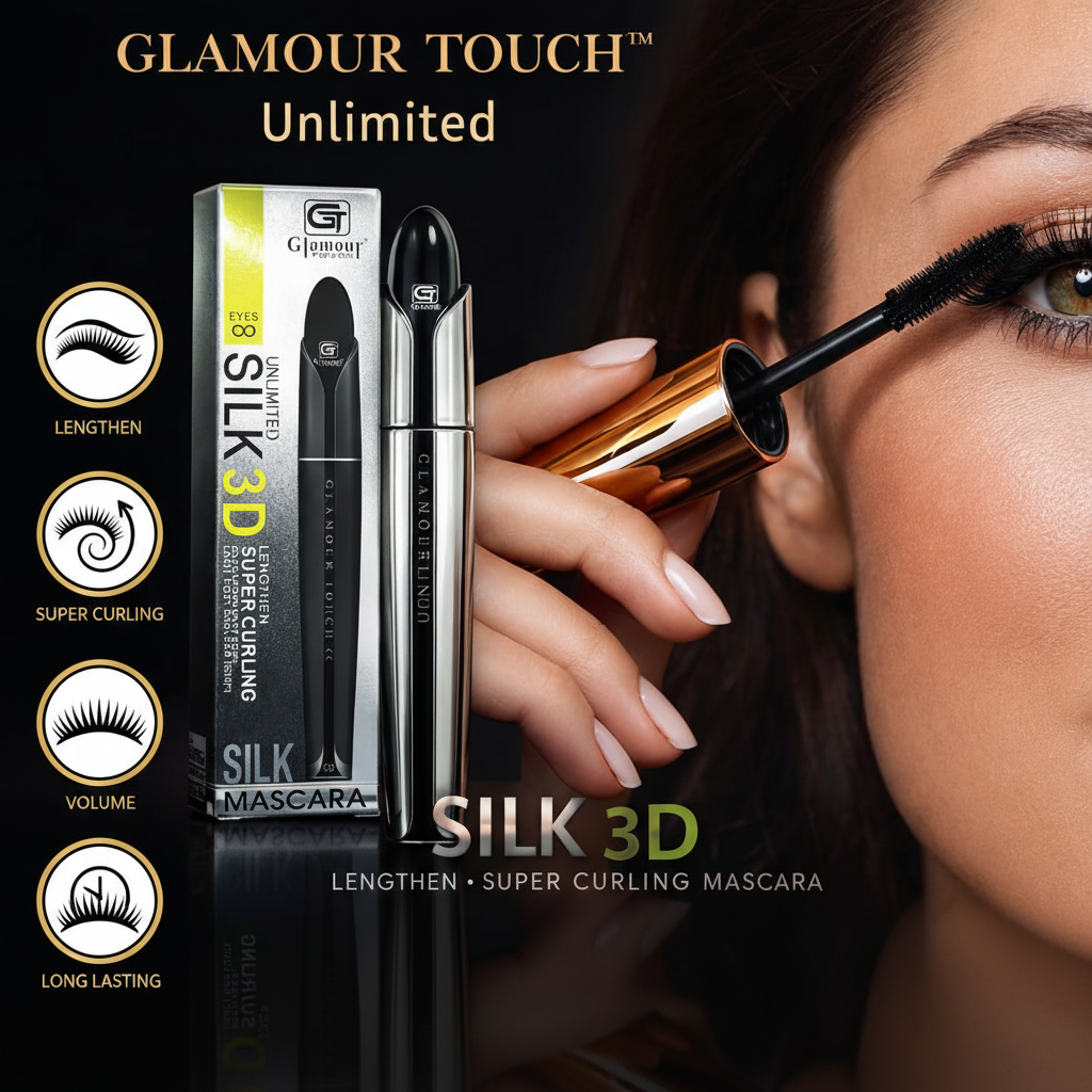 Glamour Touch Silk 3D Mascara - Features Infographic