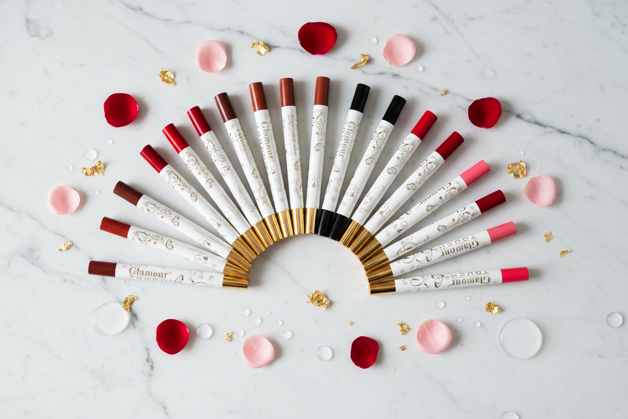 Glamour Touch Artistic Lipstick Pencil - Flat Lay All Shades