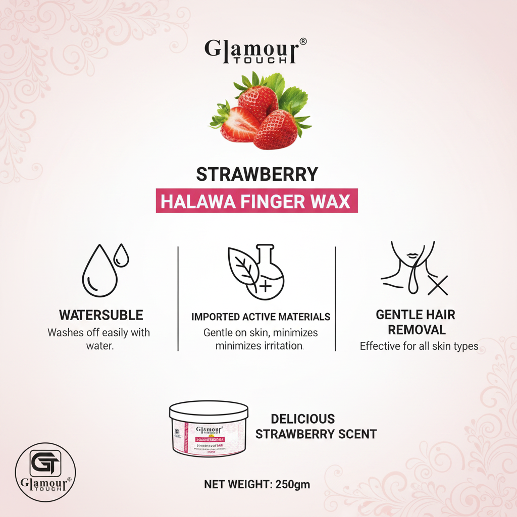 Glamour Touch Strawberry Wax - Features Infographic