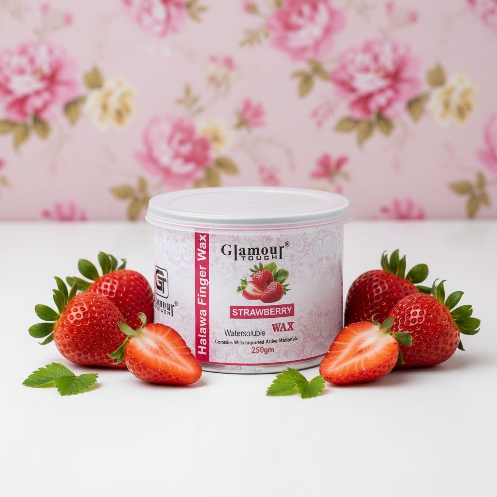 Glamour Touch Strawberry Wax - Strawberry Flat Lay