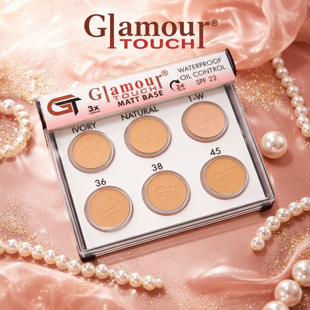 Glamour Touch Matt Base - 6 Shades Flat Lay