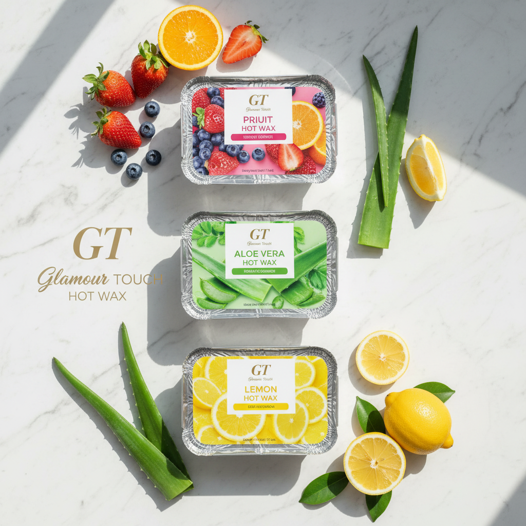 Glamour Touch Hot Wax marble flat lay all 3 variants