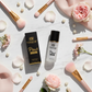 Glamour Touch Primer white marble flat lay