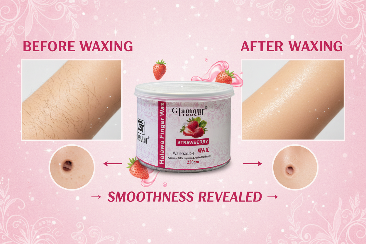 Glamour Touch Strawberry Wax - Before and After